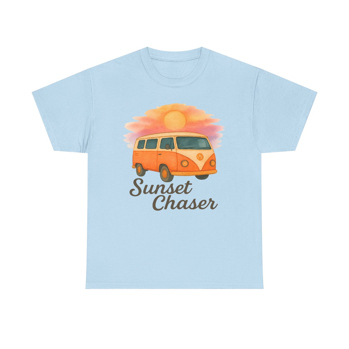 Sunset Chaser: Retro Bus Camping Gildan Tee