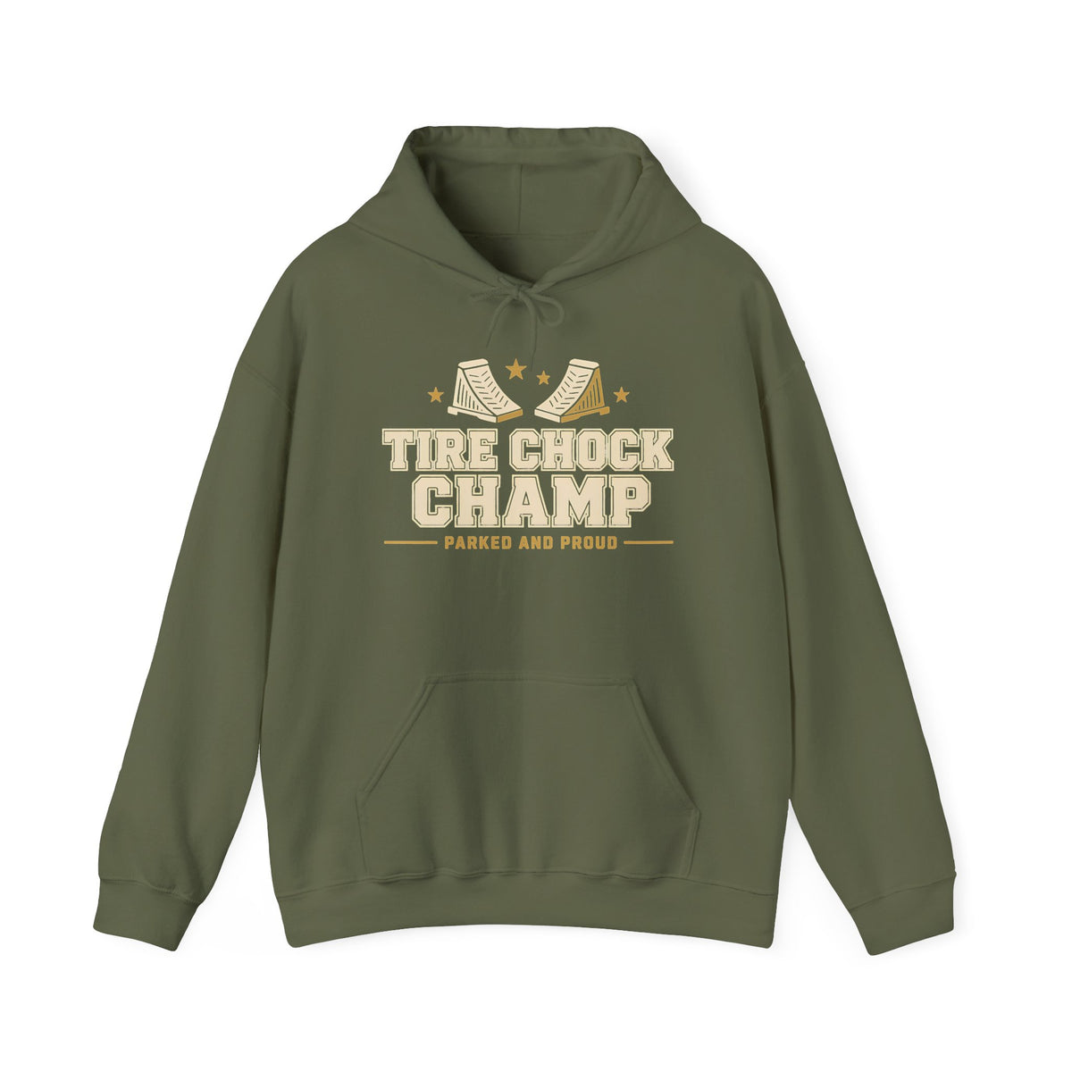 Tire Chock Champ Funny Camping Hoodie