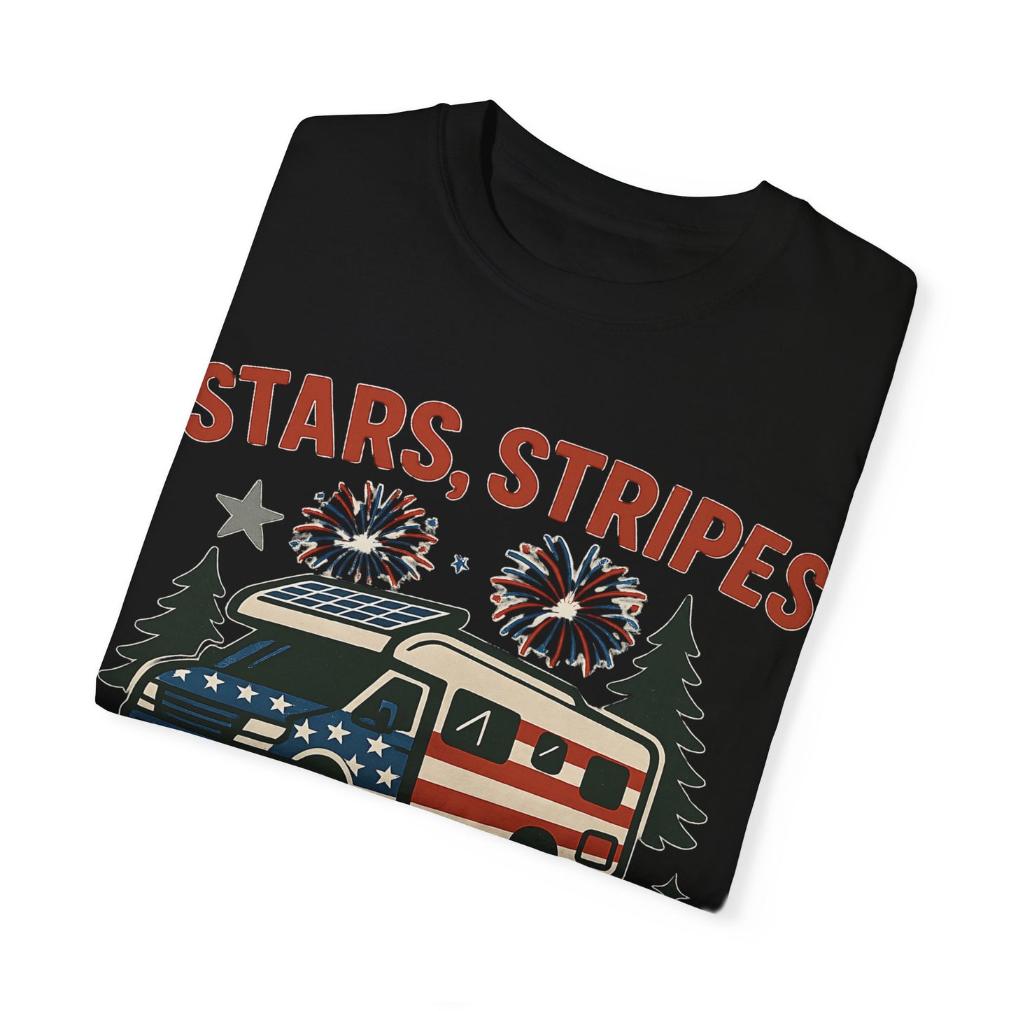 Stars, Stripes & Sewer Hoses: Patriotic RV Camping Illustration Comfort Colors