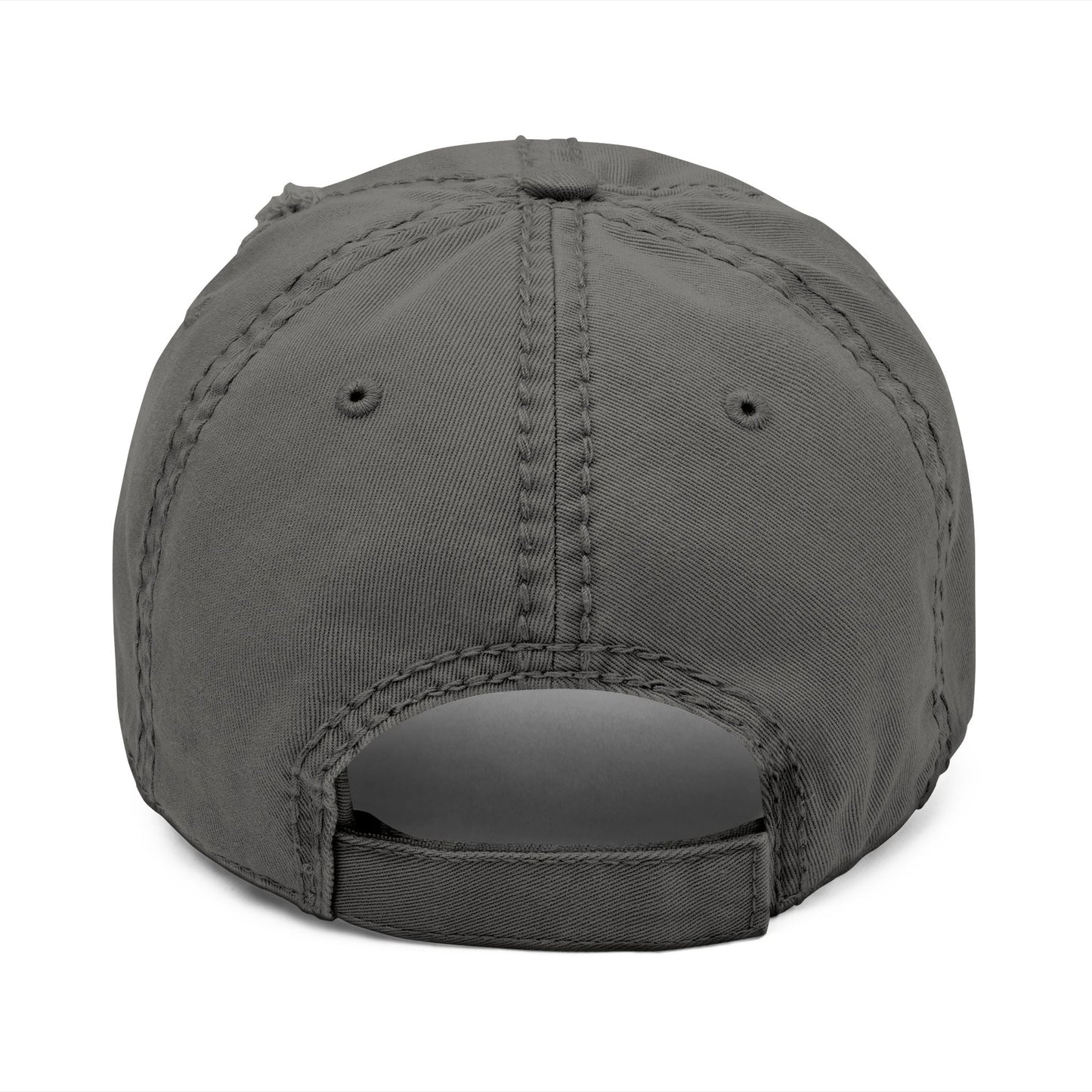 Smiley Sun Embroidered Distressed Dad Hat