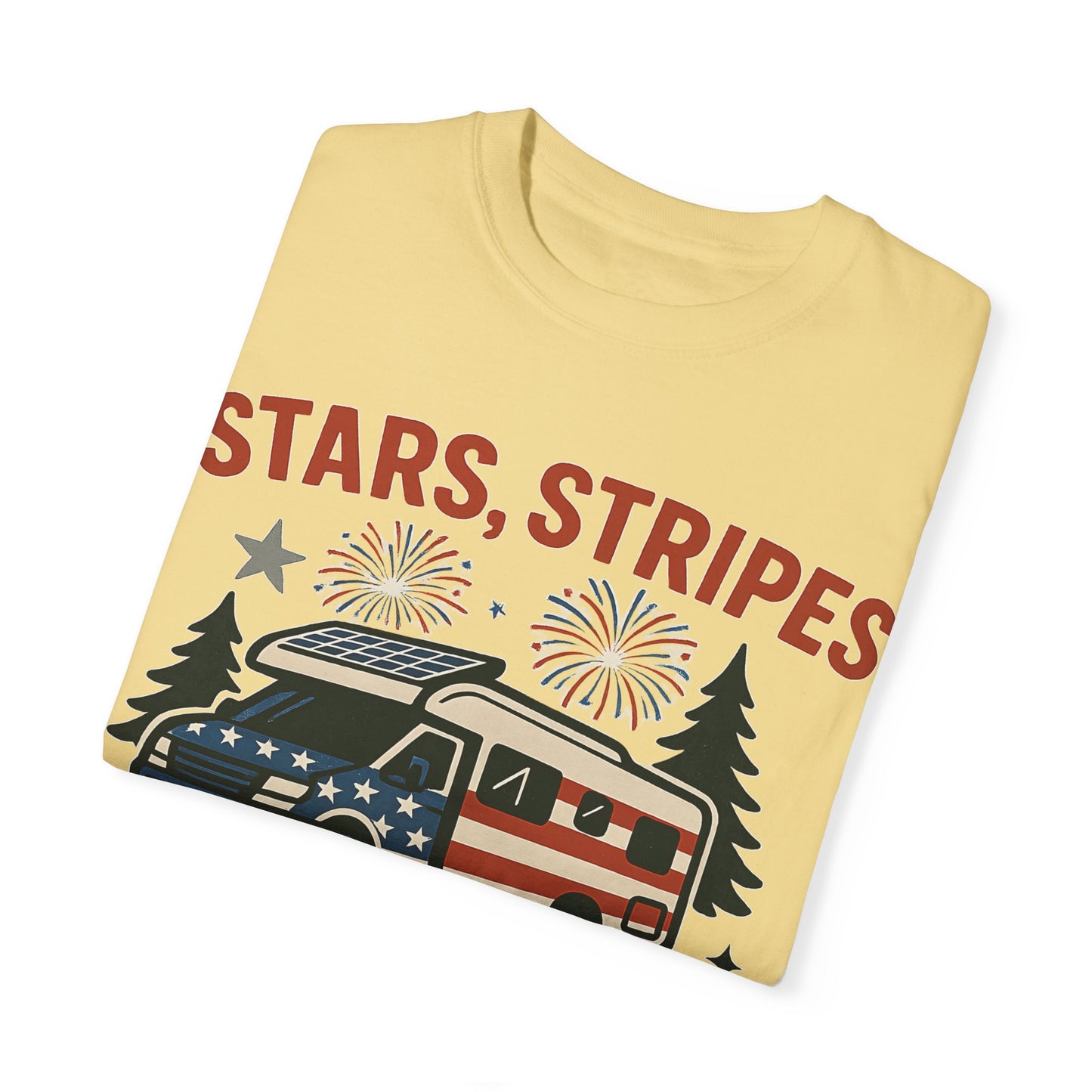 Stars, Stripes & Sewer Hoses: Patriotic RV Camping Illustration Comfort Colors