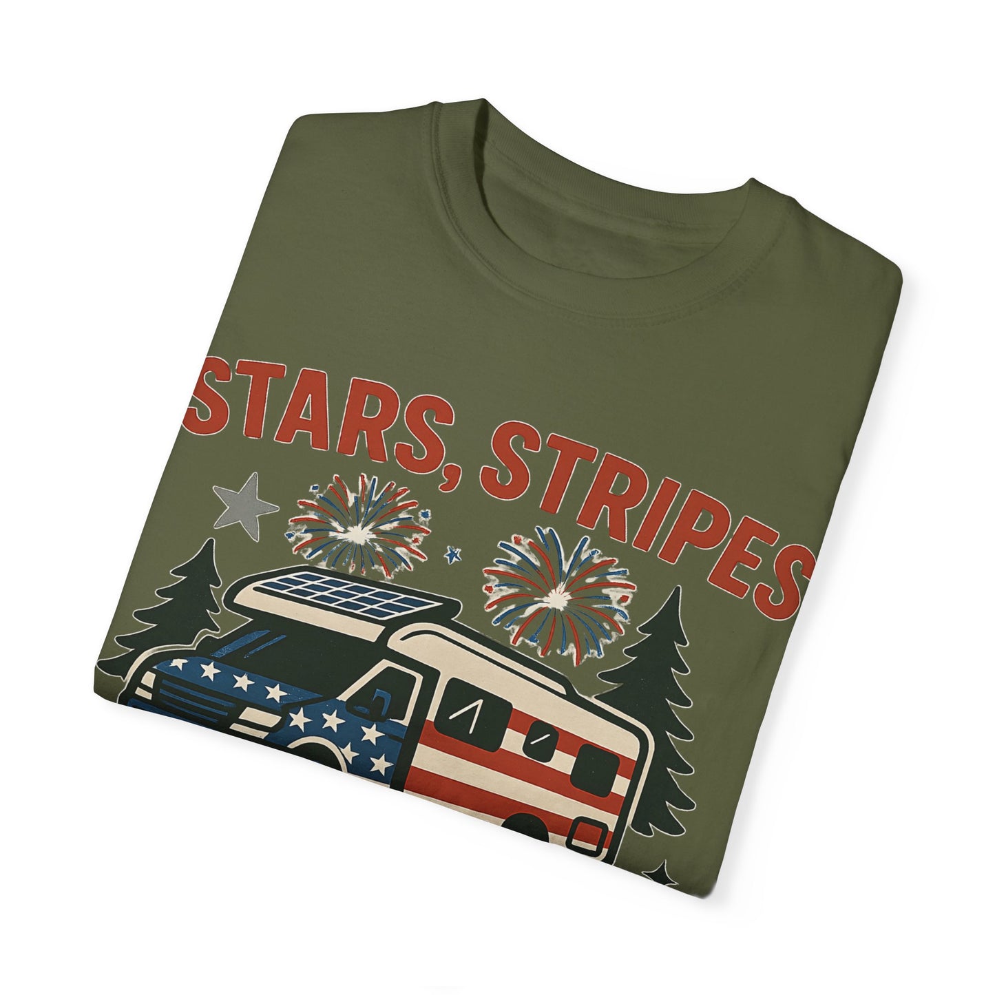 Stars, Stripes & Sewer Hoses: Patriotic RV Camping Illustration Comfort Colors