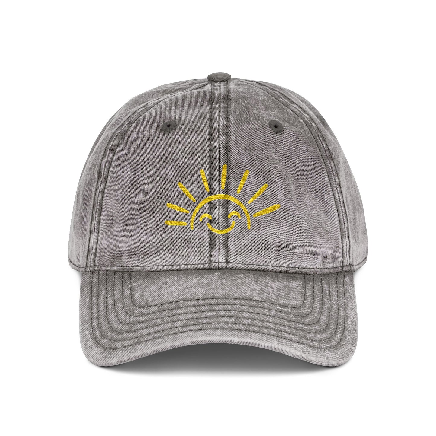 Vintage Embroidered Sun Cap — Smile Sunshine Baseball Hat