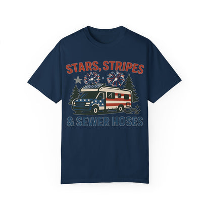 Stars, Stripes & Sewer Hoses: Patriotic RV Camping Illustration Comfort Colors