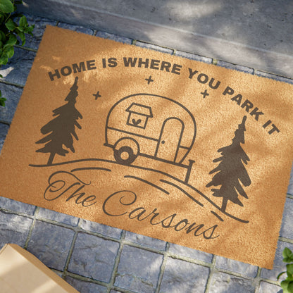 Home Is Where You Park It Doormat | Camper Trailer Welcome Mat