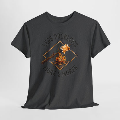 S'mores Camping T-Shirt - "Less Problems, More S'mores" Retro Campfire Tee