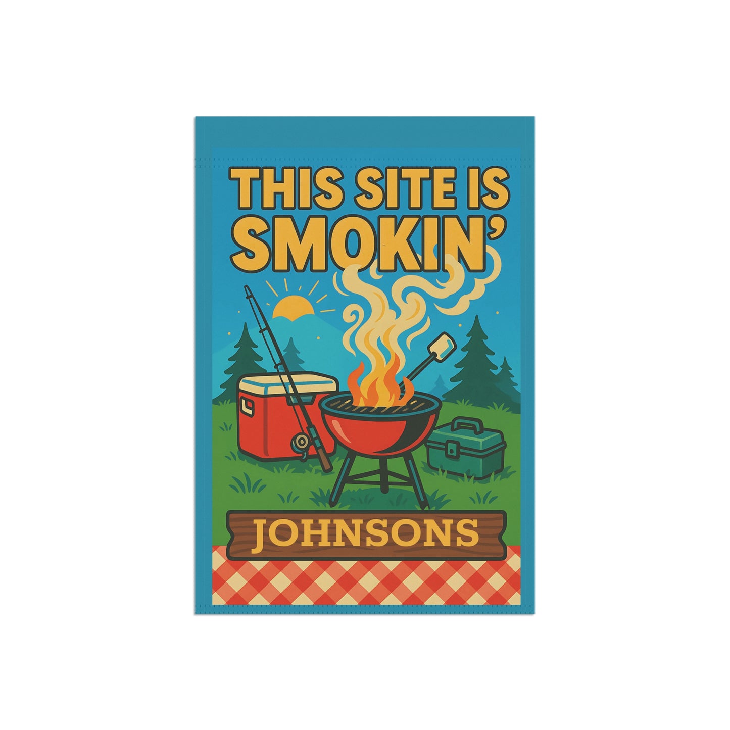 This Site Is Smokin' Garden Flag - Personalized BBQ Camping Yard Banner