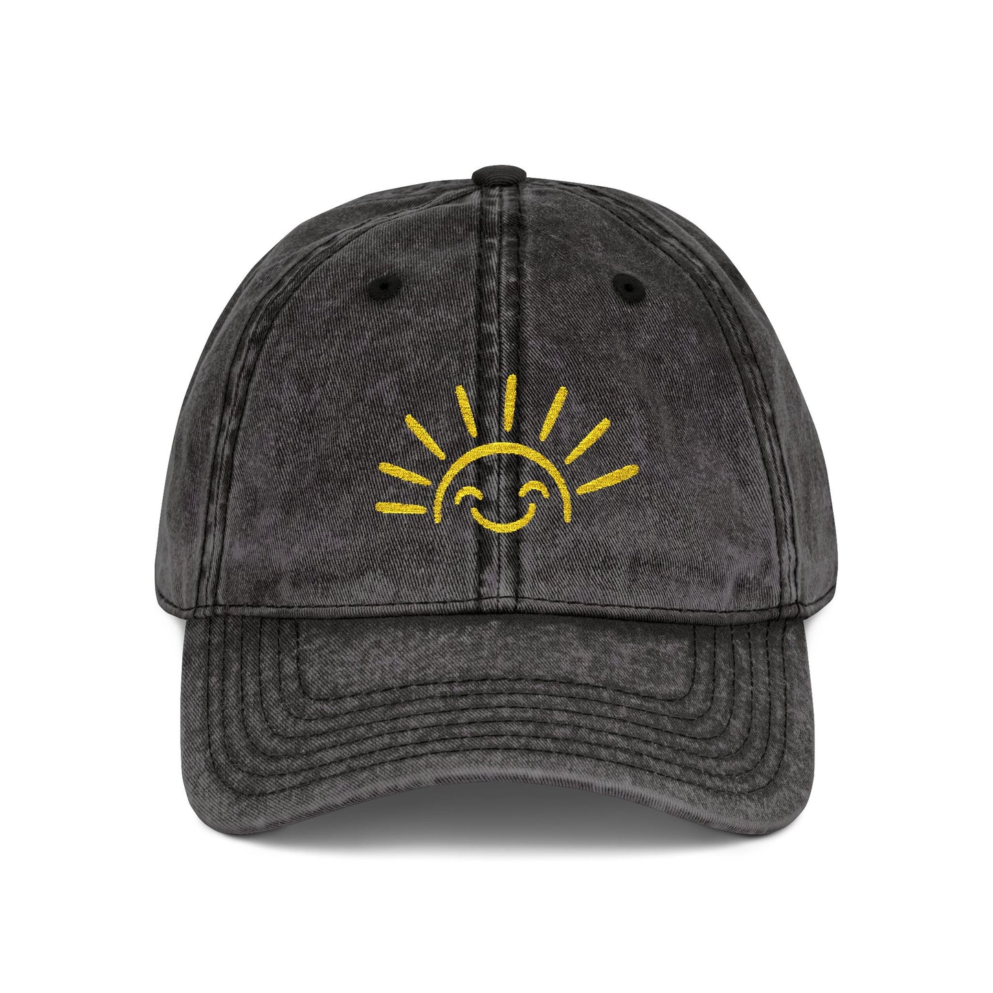 Vintage Embroidered Sun Cap — Smile Sunshine Baseball Hat