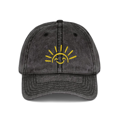 Vintage Embroidered Sun Cap — Smile Sunshine Baseball Hat