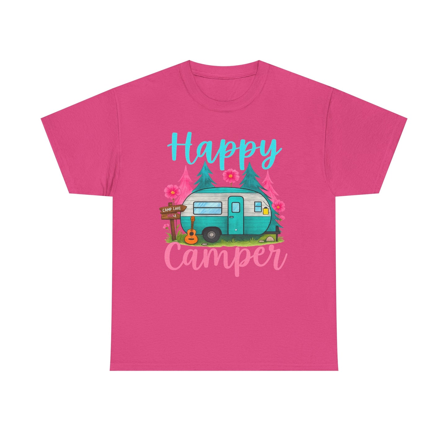 Happy Camper T‑Shirt – Cute Retro Trailer Camping Graphic Tee