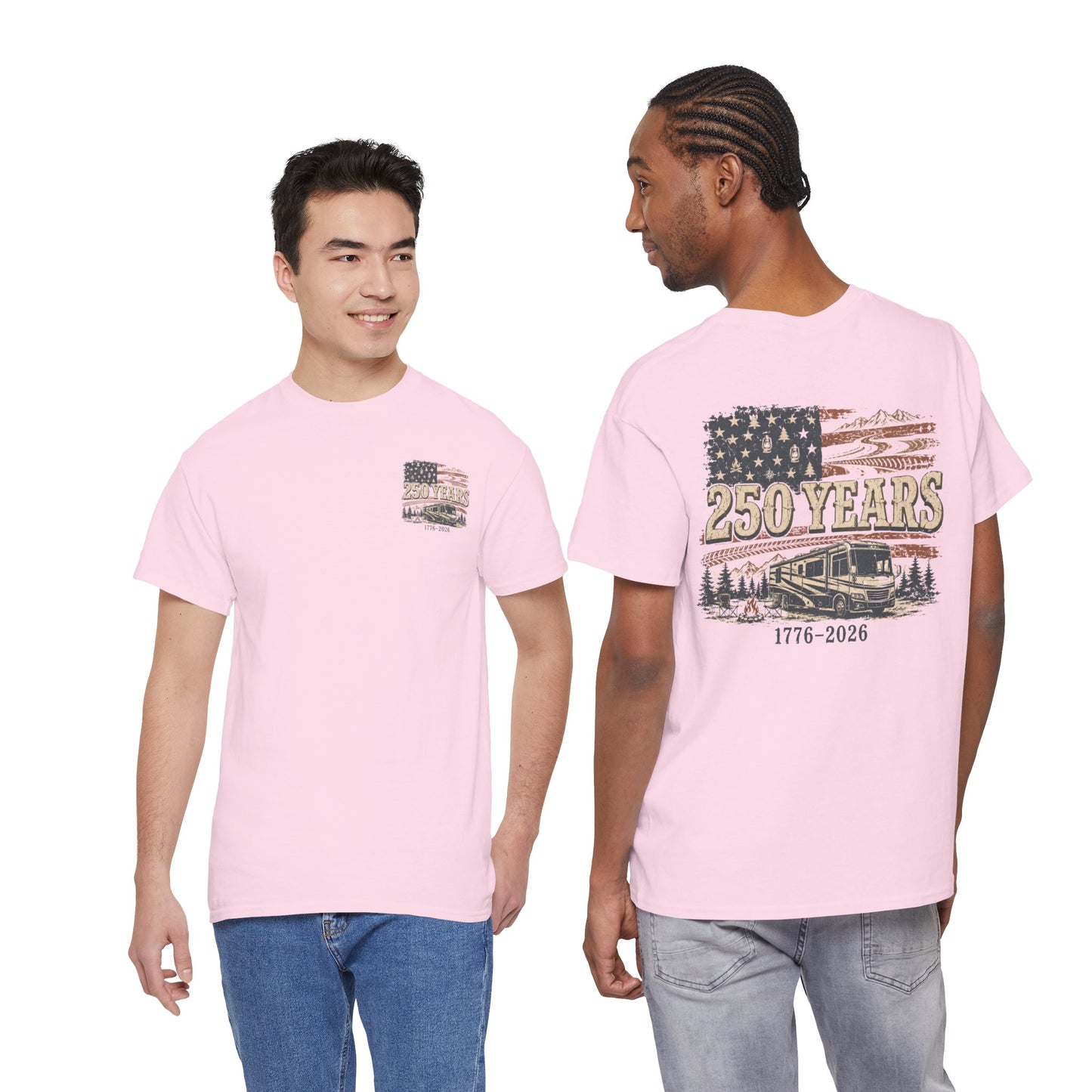 250 Years 1776–2026 American Flag RV T-Shirt