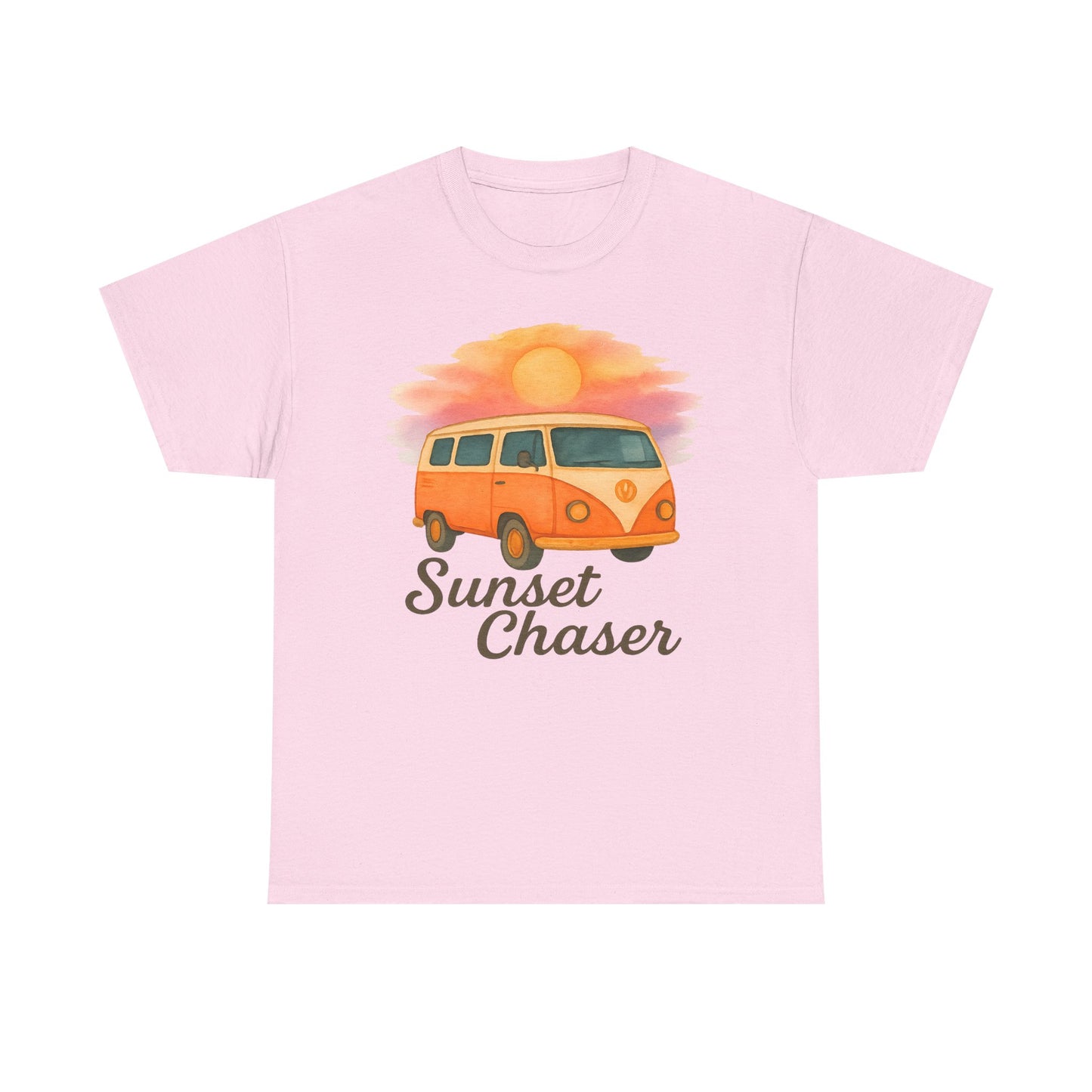 Sunset Chaser: Retro Bus Camping Gildan Tee
