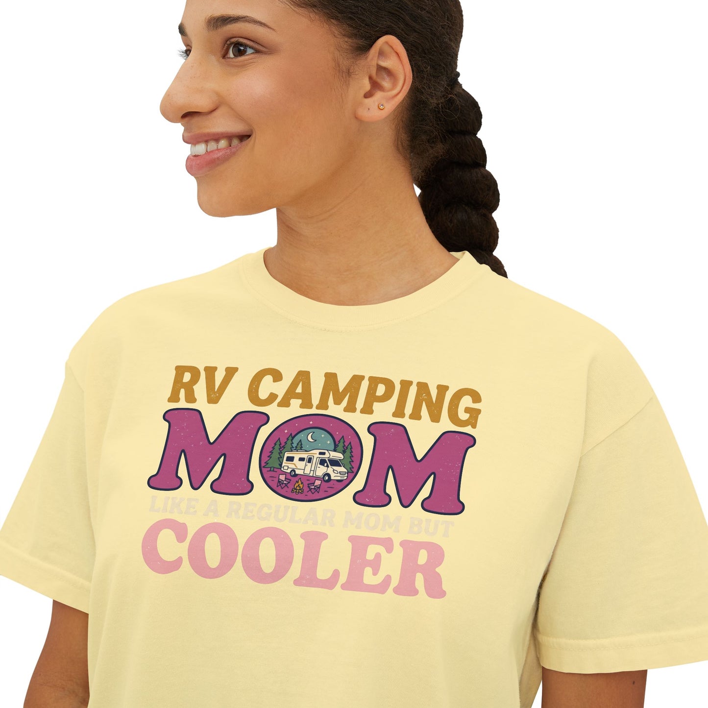 RV Camping Mom Cooler Women's Comfort Colors Boxy Tee