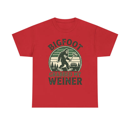 Bigfoot Grabbed My Weiner Retro Camping Tee