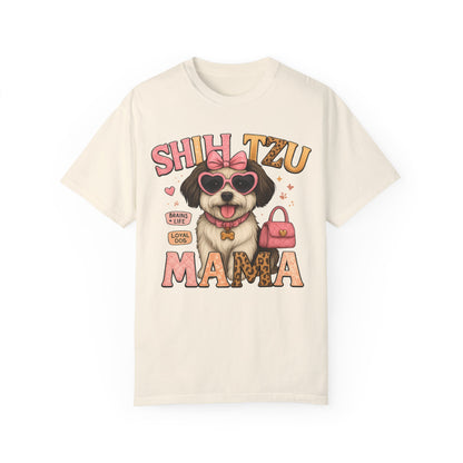 Shih Tzu Mama: Adorable Dog in Pink Sunglasses Comfort Colors