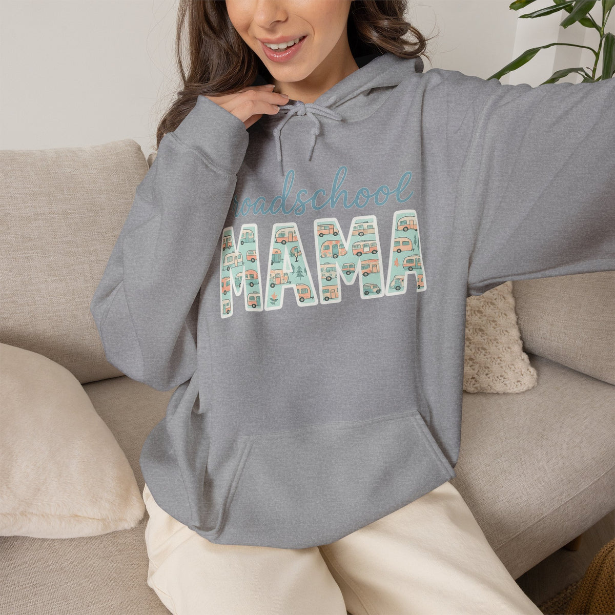 Roadschool Mama: Whimsical RV Education Design Funny Camping Hoodie