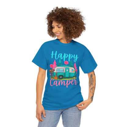 Happy Camper T‑Shirt – Cute Retro Trailer Camping Graphic Tee