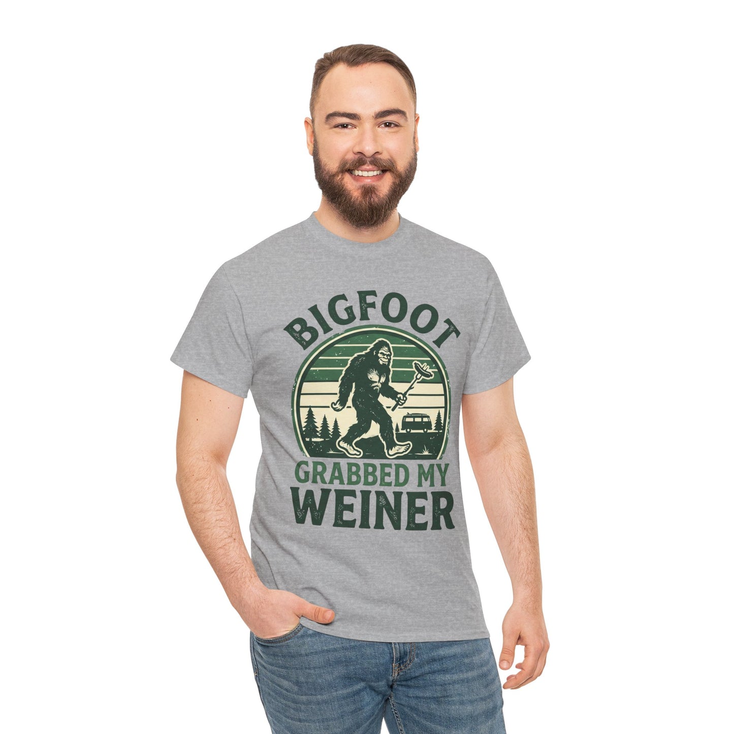 Bigfoot Grabbed My Weiner Retro Camping Tee