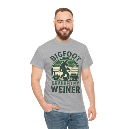 Bigfoot Grabbed My Weiner Retro Camping Tee