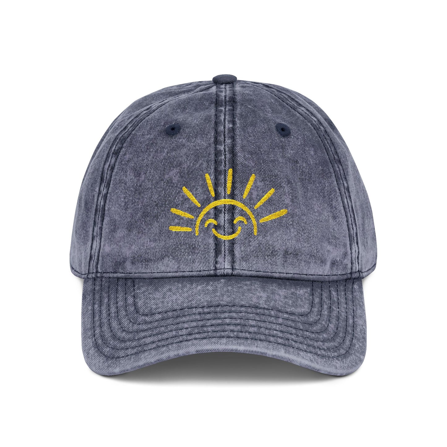 Vintage Embroidered Sun Cap — Smile Sunshine Baseball Hat