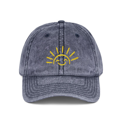 Vintage Embroidered Sun Cap — Smile Sunshine Baseball Hat