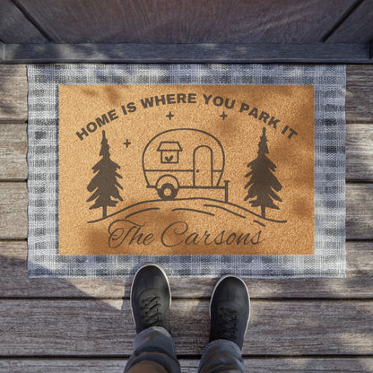 Home Is Where You Park It Doormat | Camper Trailer Welcome Mat