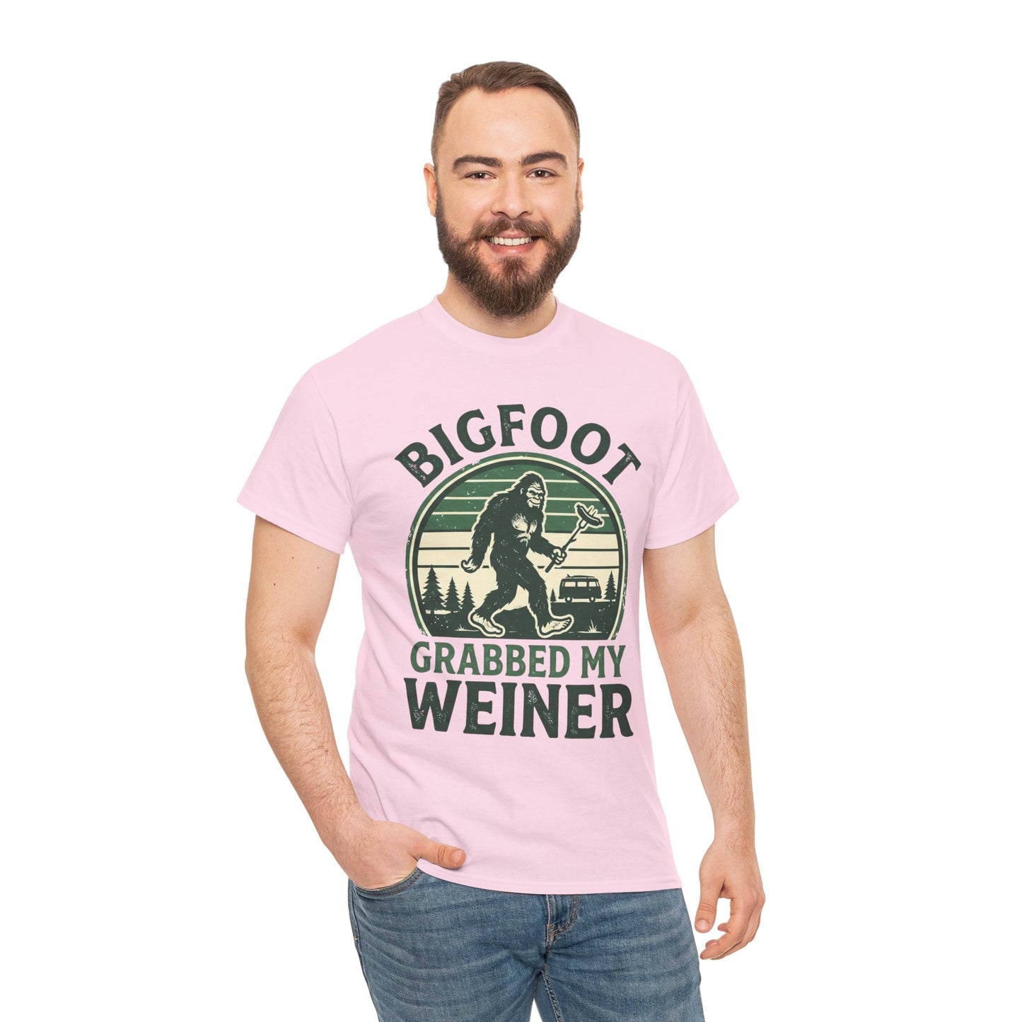 Bigfoot Grabbed My Weiner Retro Camping Tee